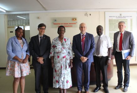 Hon. Minister Amelia Kyambadde meeting with the EU Ambassador to Uganda Mr. Attilio Pacifici