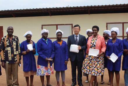 Hon Amelia Kyambadde, Minister of Trade, Industry, and Cooperatives commissioned the Hwan Sung factory